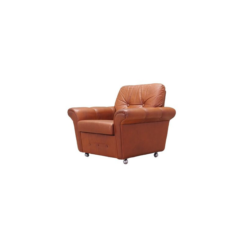 Vintage Leather armchair Denmark 1970s