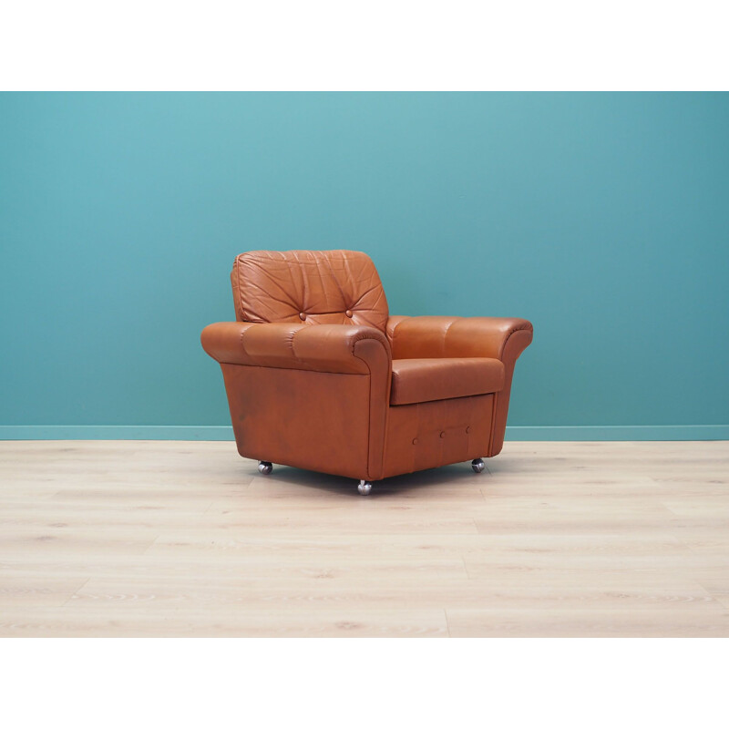 Vintage Leather armchair Denmark 1970s