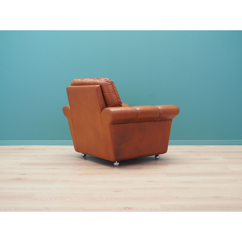 Vintage Leather armchair Denmark 1970s