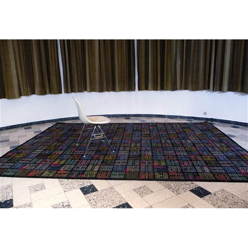 Large Turkbaff multicolored carpet - 1960s 