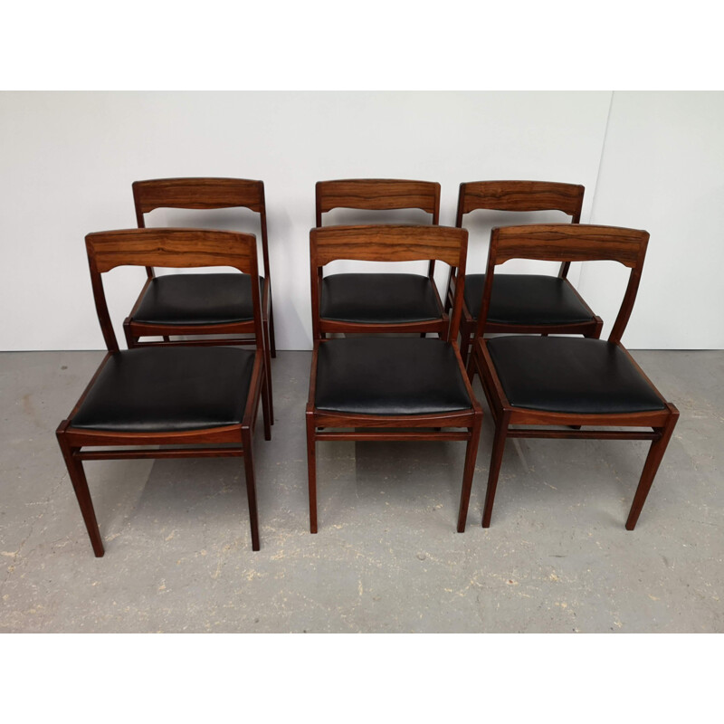 Set of 6 vintage rosewood chairs scandinavian