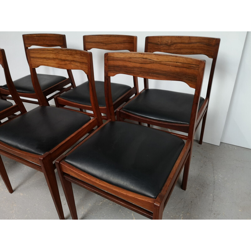 Set of 6 vintage rosewood chairs scandinavian