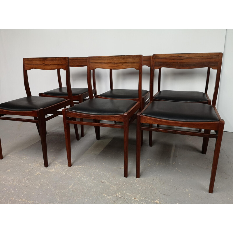 Set of 6 vintage rosewood chairs scandinavian