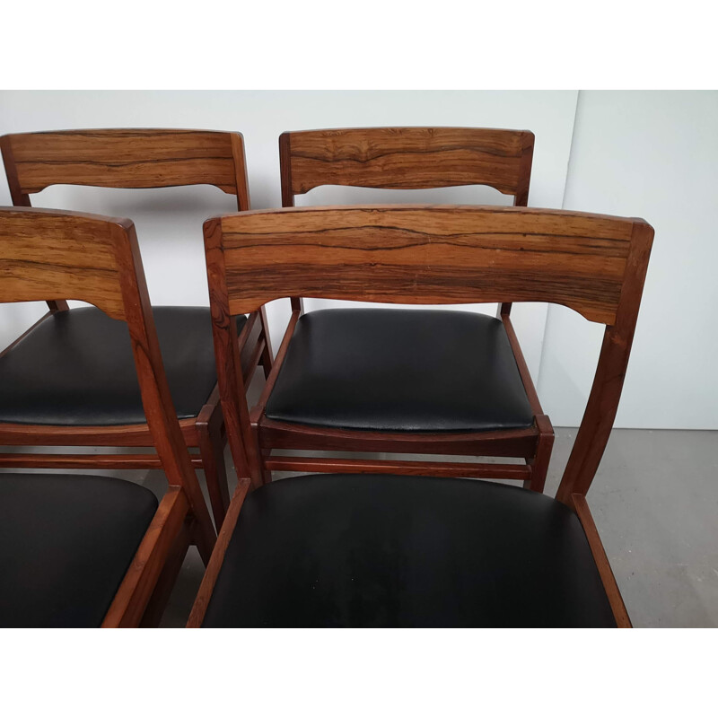 Lot de 6 chaises vintage en palissandre scandinaves