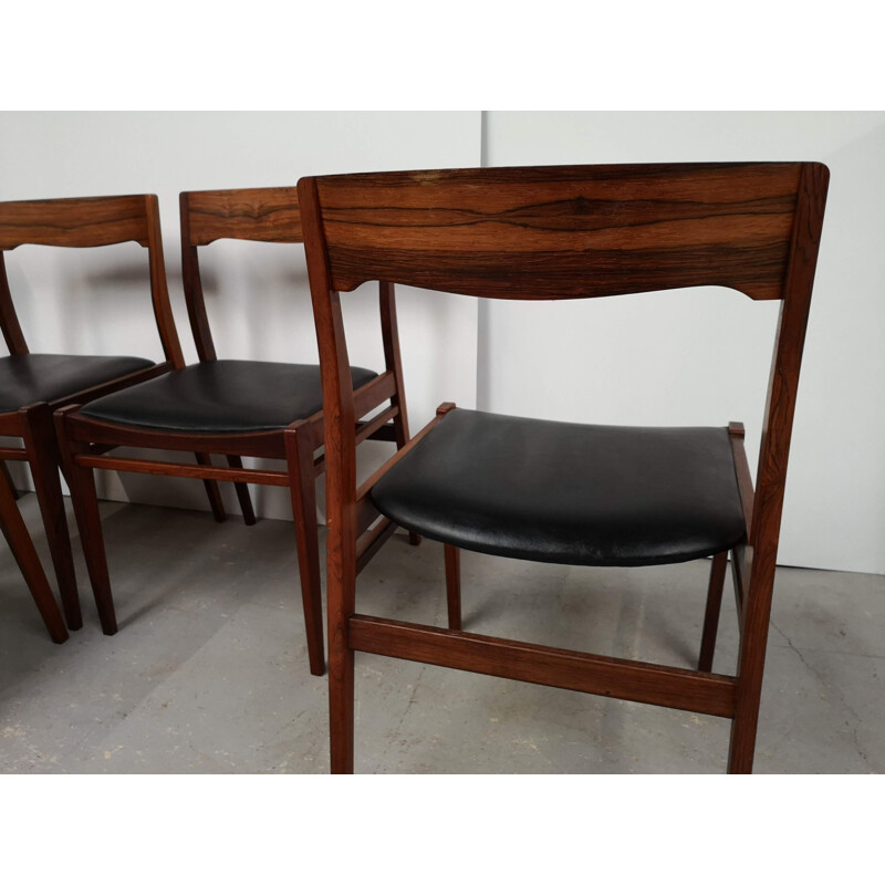 Set of 6 vintage rosewood chairs scandinavian