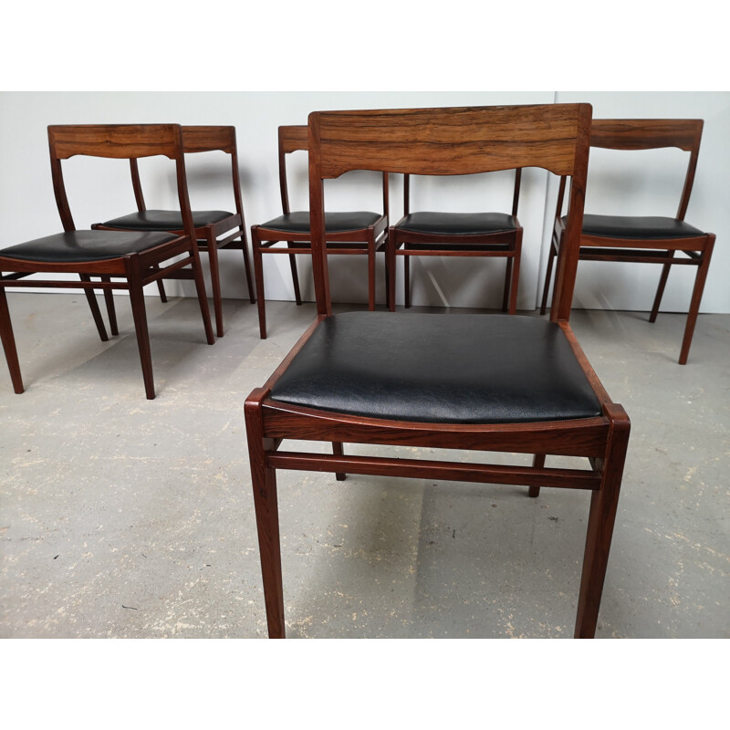 Set of 6 vintage rosewood chairs scandinavian