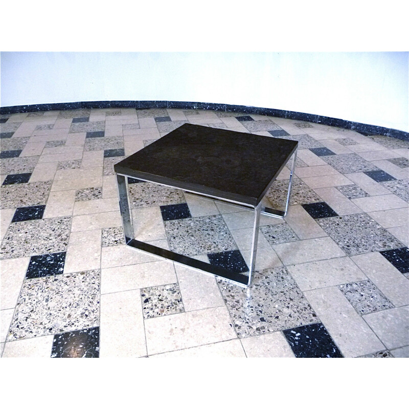 Table basse "Primus 1062" Draenert en pierre noire et acier chromé - 1960
