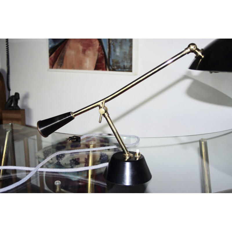 Vintage-Lampe aus vergoldetem Messing von Bruno Gatta für Stinovo, Italien 1950
