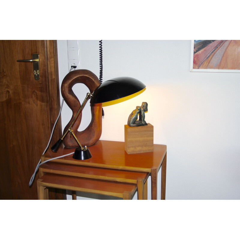 Vintage verguld messing lamp van Bruno Gatta voor Stinovo, Italië 1950