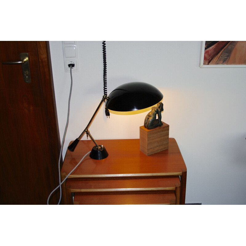 Vintage verguld messing lamp van Bruno Gatta voor Stinovo, Italië 1950