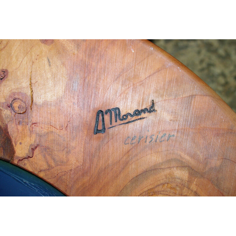 Espejo vintage de madera maciza de cerezo Morand 1980