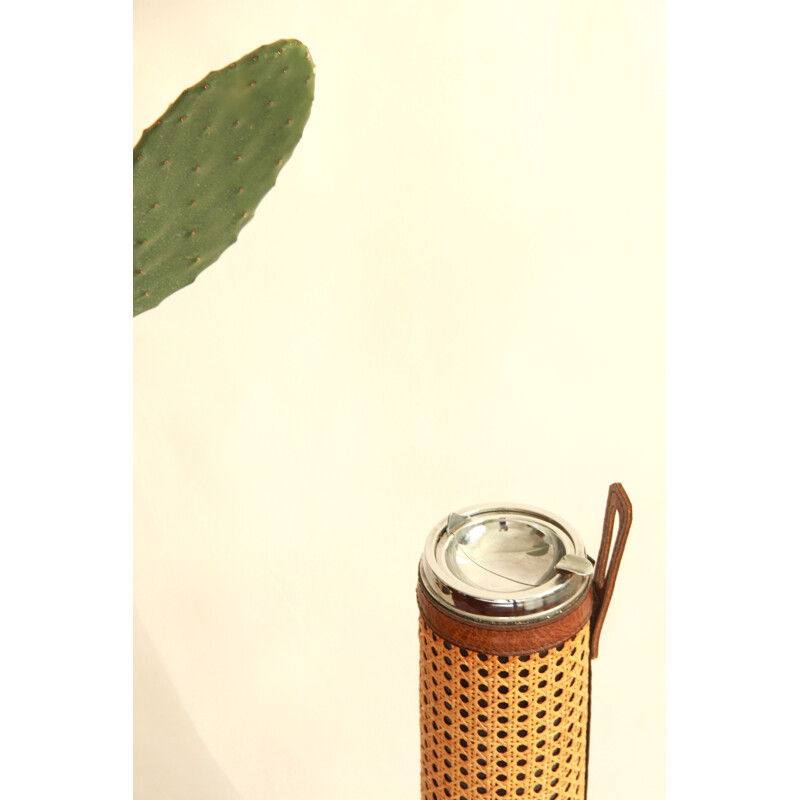 Vintage Paglia Viennese Straw Smoking Set Italy 1960s