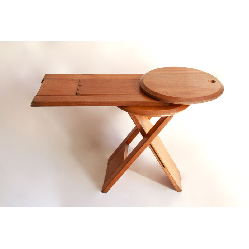 Pair of vintage Bankotte wooden Stools by Butzke 1990s