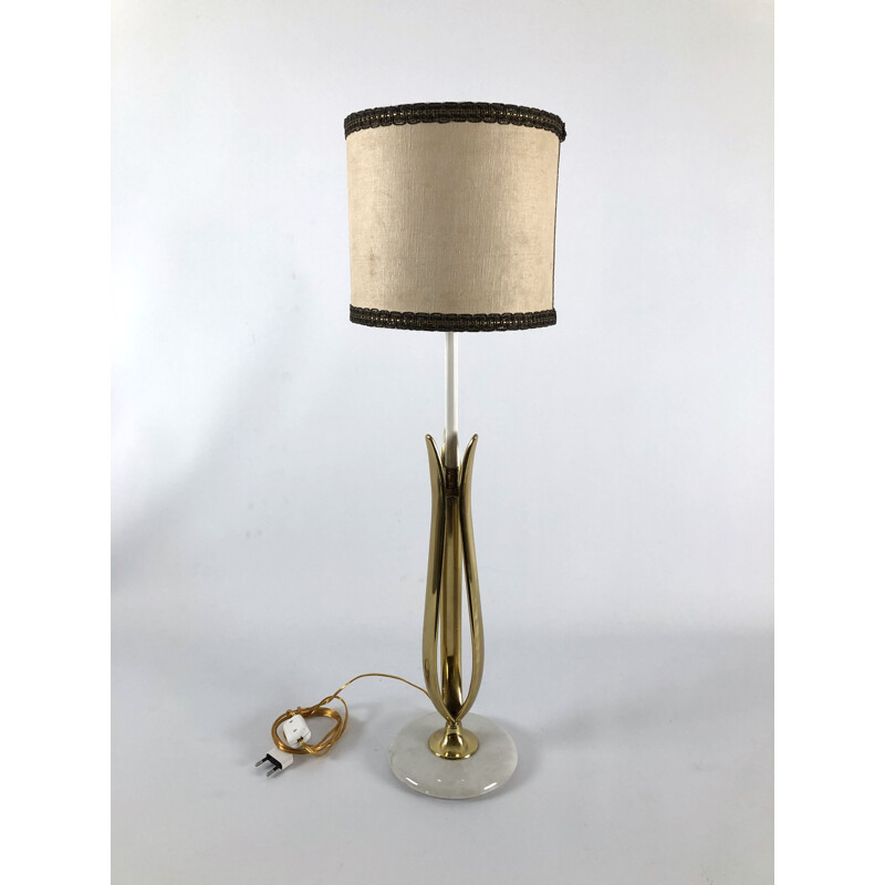 Vintage table lamp in marble and brass from Arredoluce, Italy 1950