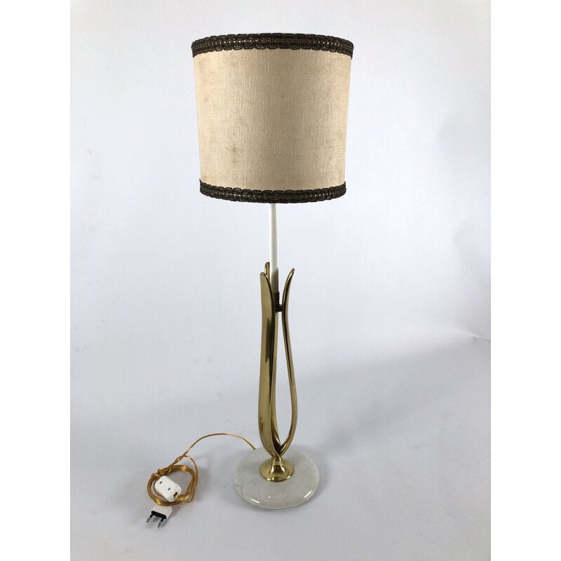 Vintage table lamp in marble and brass from Arredoluce, Italy 1950