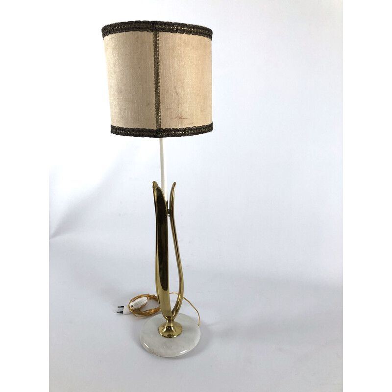 Vintage table lamp in marble and brass from Arredoluce, Italy 1950