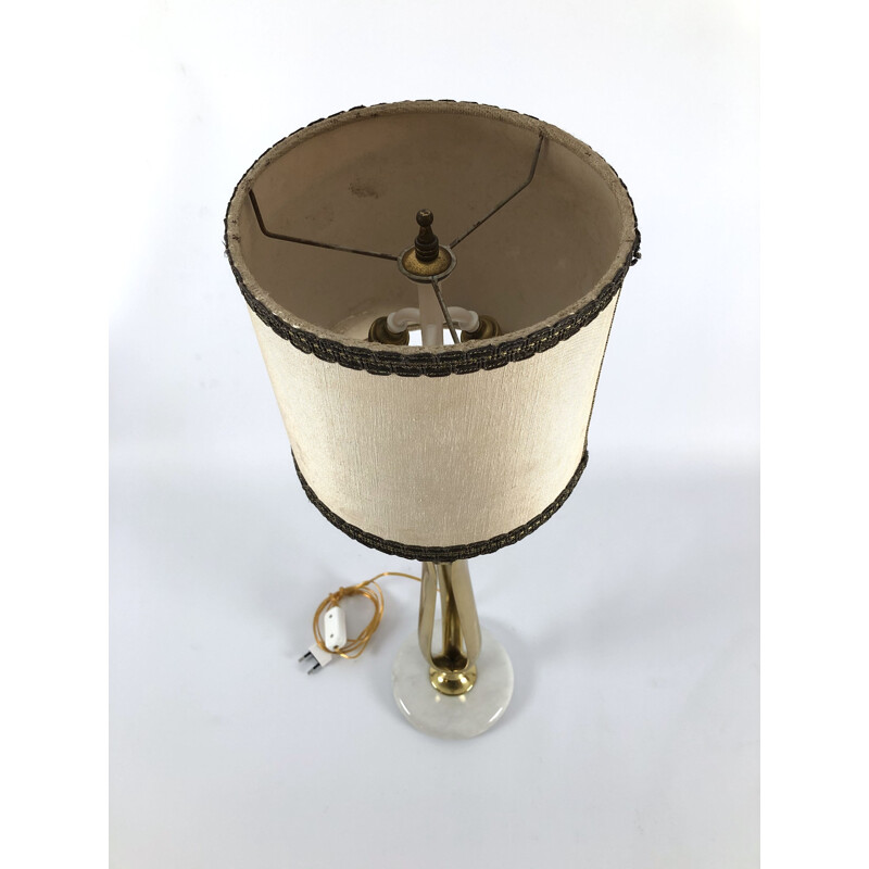 Vintage table lamp in marble and brass from Arredoluce, Italy 1950