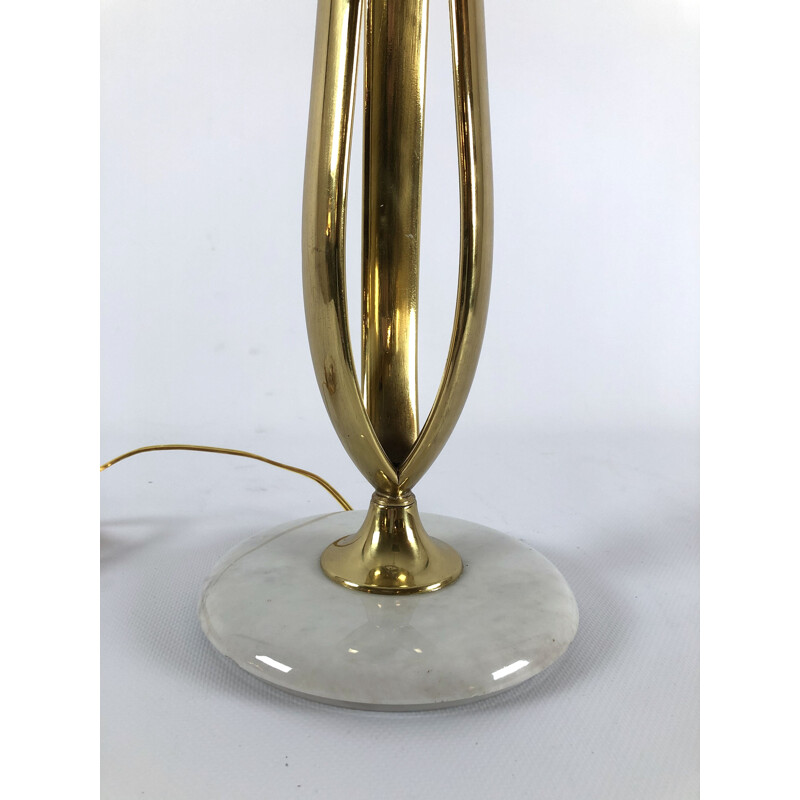 Vintage table lamp in marble and brass from Arredoluce, Italy 1950