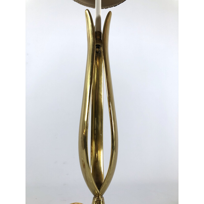 Vintage table lamp in marble and brass from Arredoluce, Italy 1950