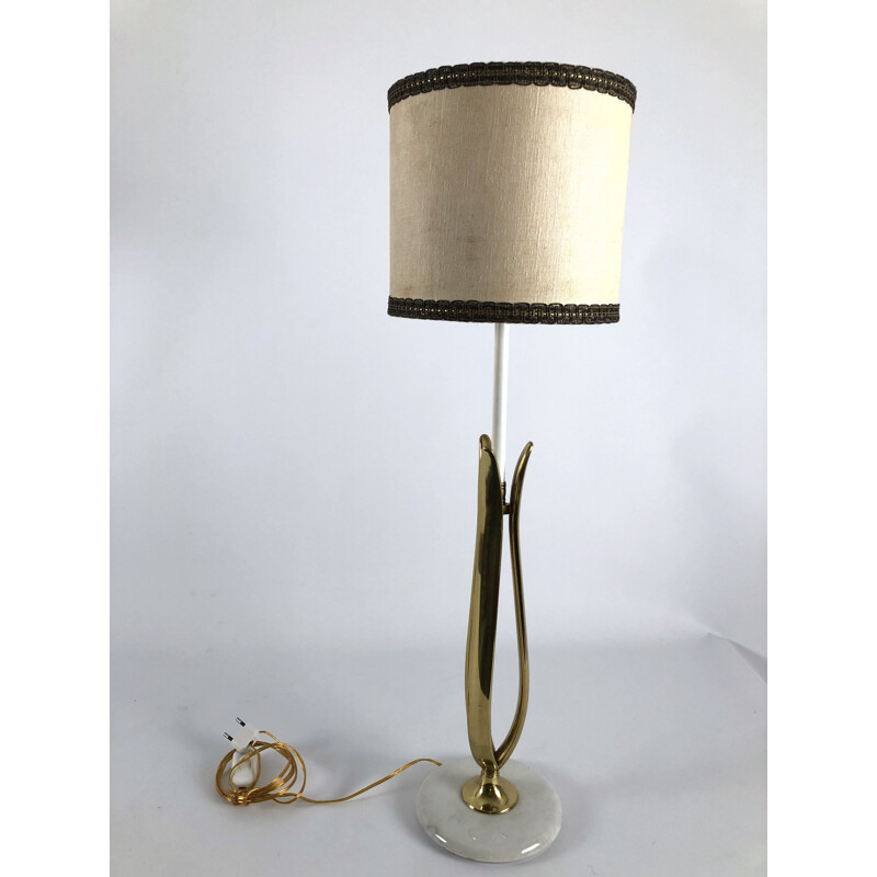 Vintage table lamp in marble and brass from Arredoluce, Italy 1950