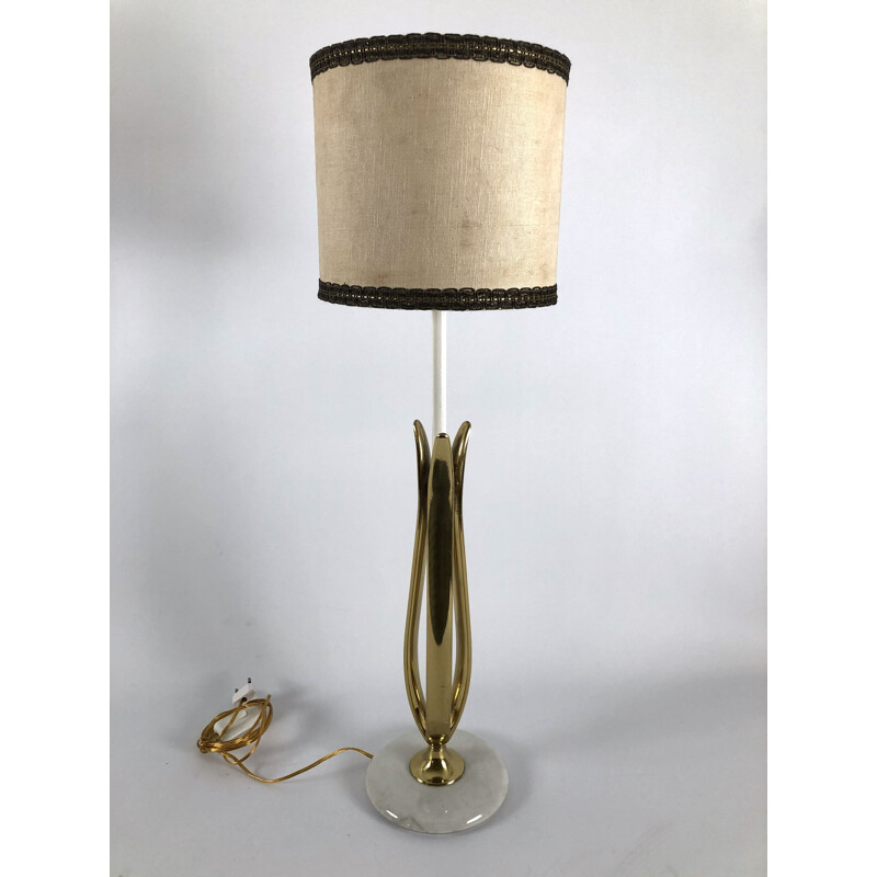 Vintage table lamp in marble and brass from Arredoluce, Italy 1950