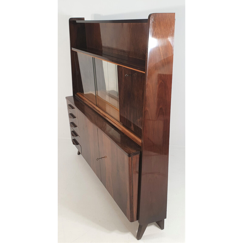 Vintage highboard with showcase, Tatras 1970