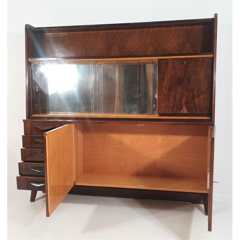 Vintage highboard with showcase, Tatras 1970