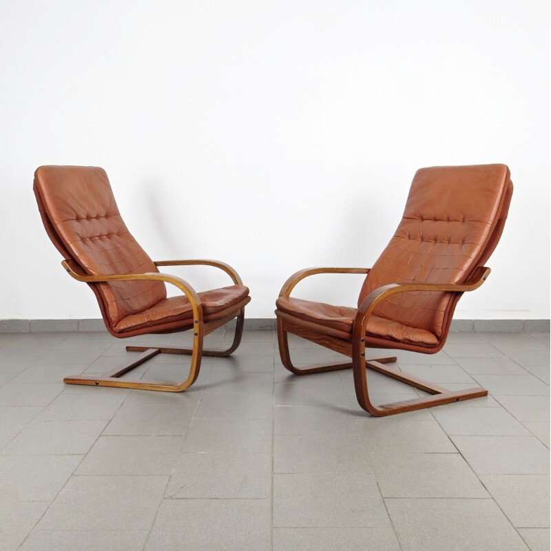 Pair of vintage armchairs Czechoslovakia 1970