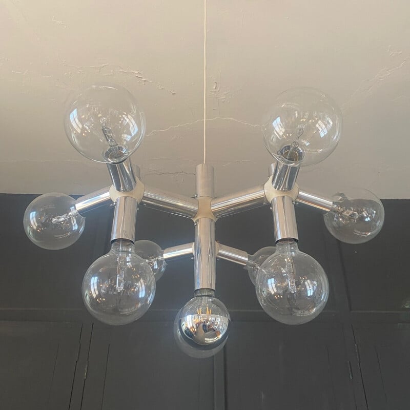 Vintage Atomic chandelier by Robert Haussmann 1970s