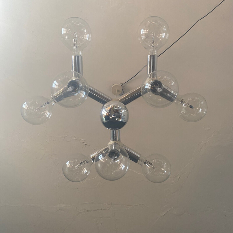 Vintage Atomic chandelier by Robert Haussmann 1970s