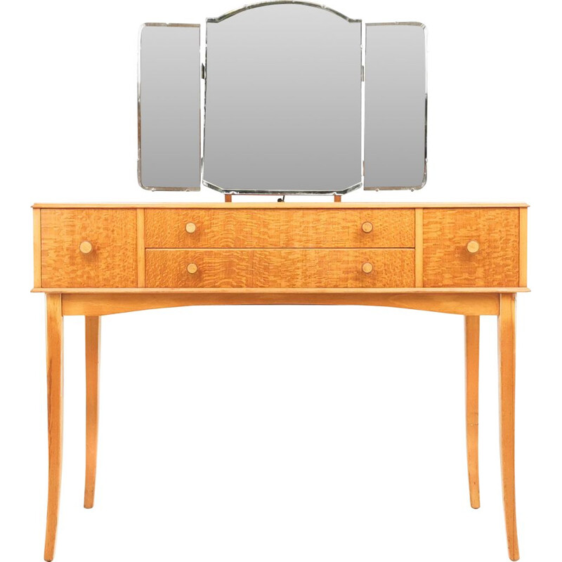 Vintage Utility Lacewood Dressing Table by Vesper British 1942s