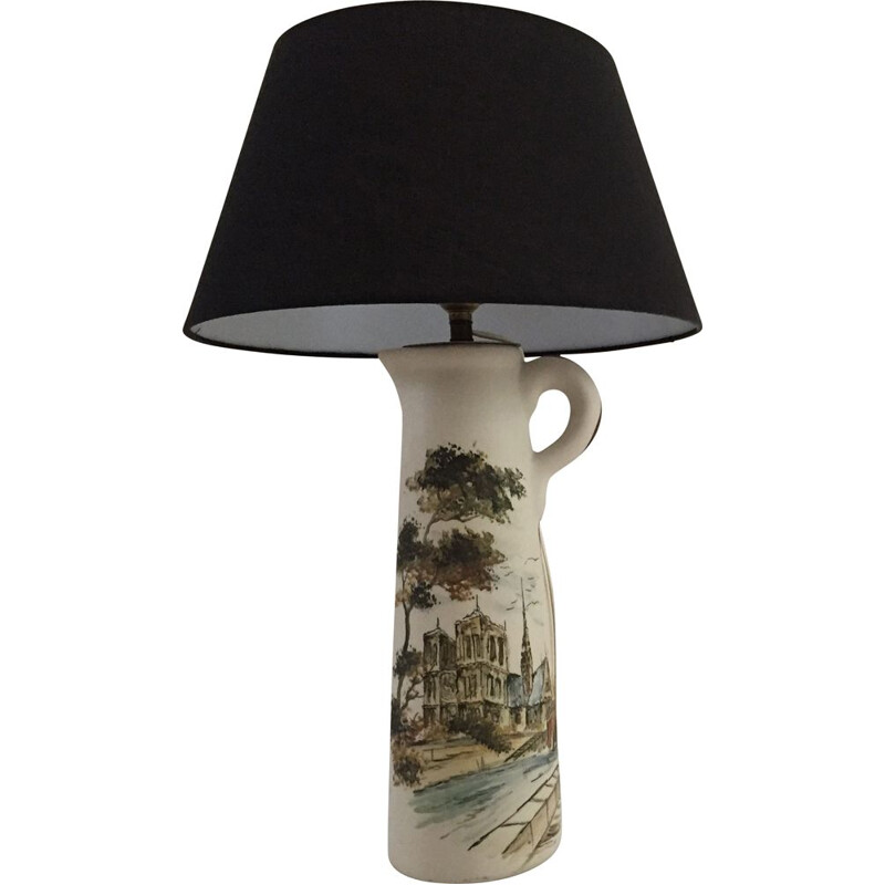 Lampe vintage en céramique basque par Cazalas 1960 