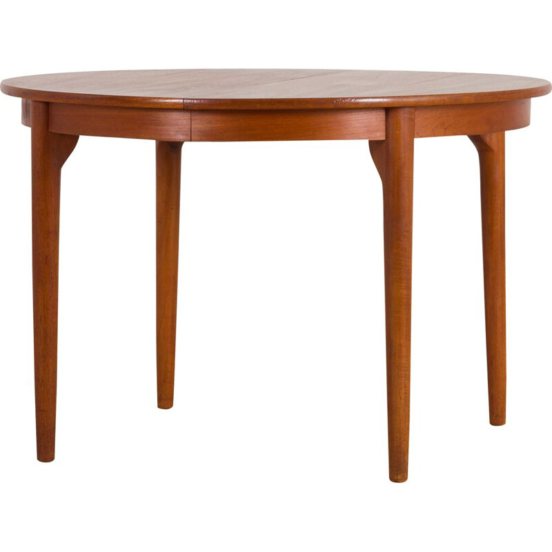 Vintage round extension table in teak Danish 1960s