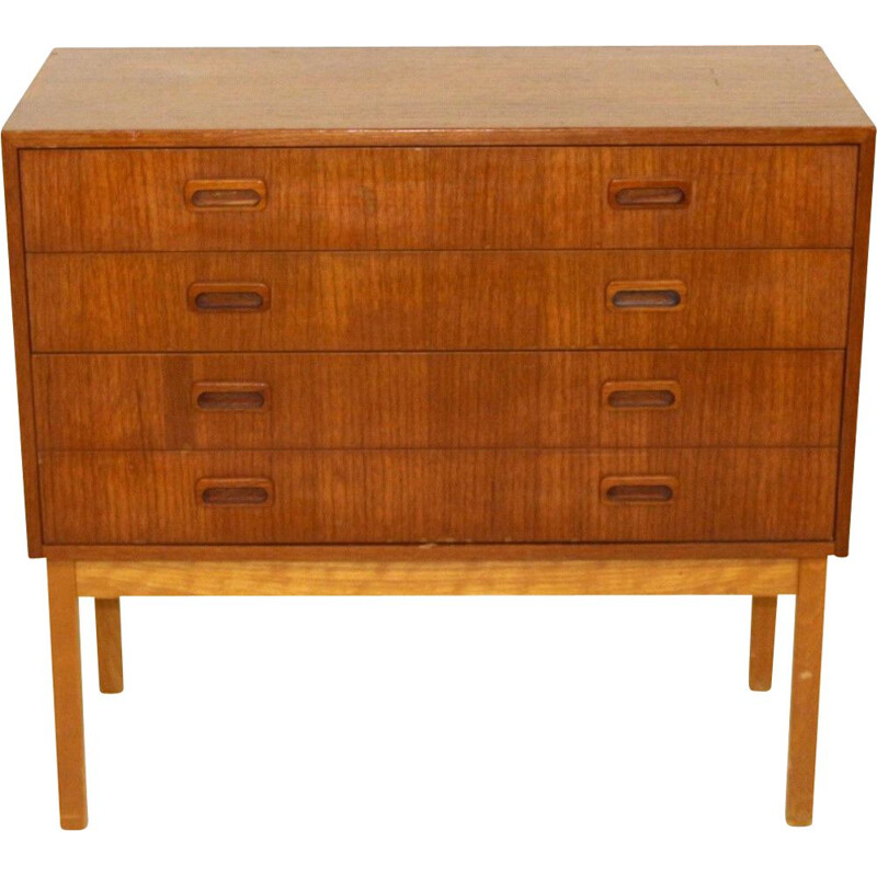 Vintage teak and beech chest of drawers Sweden 1960s