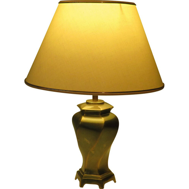 Vintage twisted brass lamp, 1970