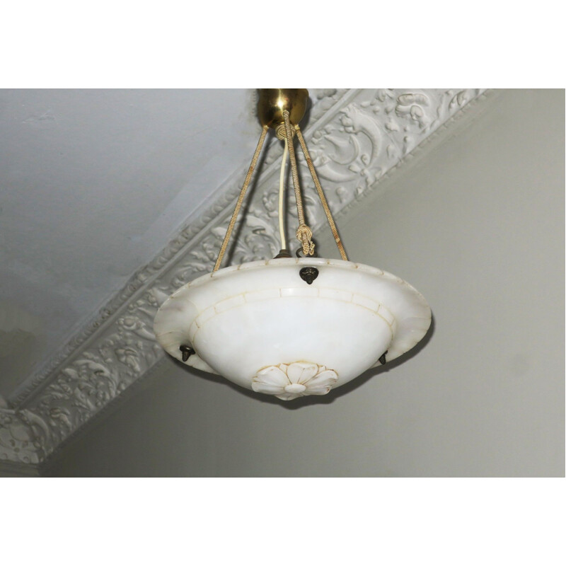 Vintage alabaster pendant lamp