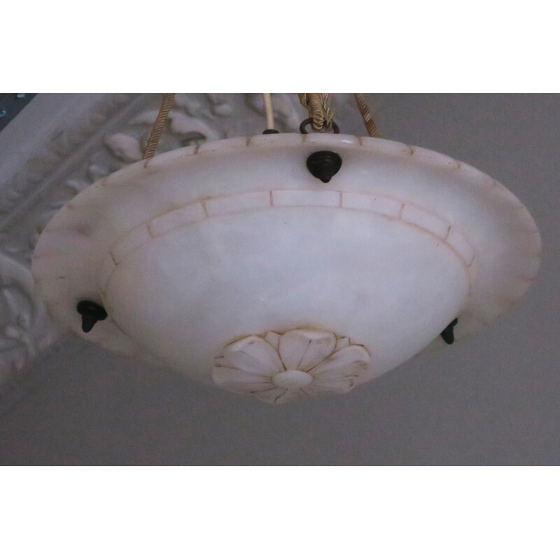 Vintage alabaster pendant lamp