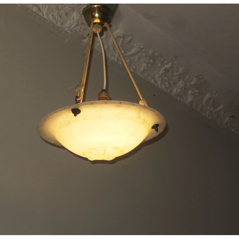 Vintage alabaster pendant lamp