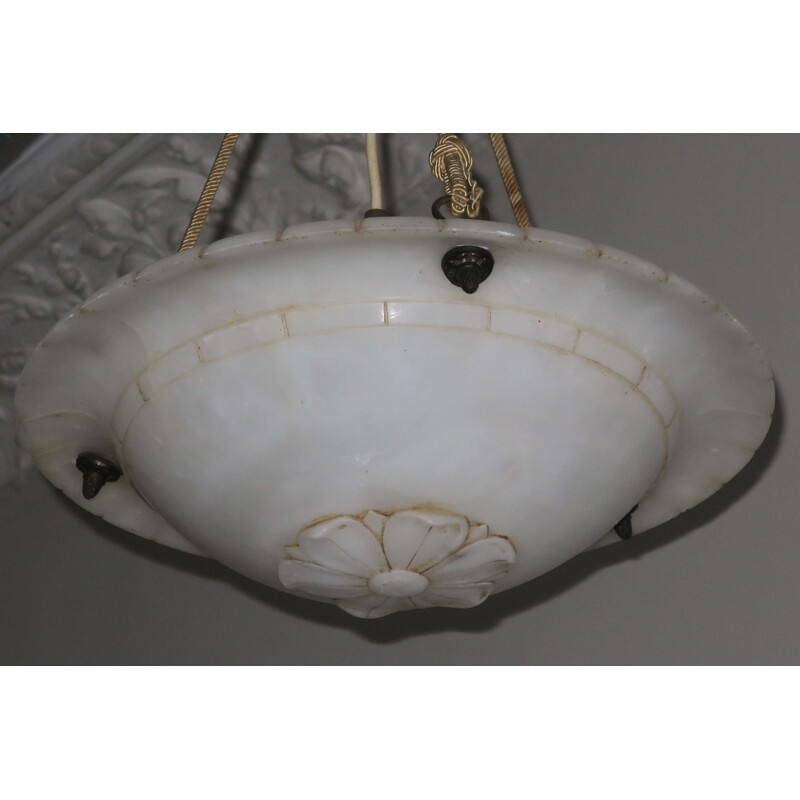 Vintage alabaster pendant lamp