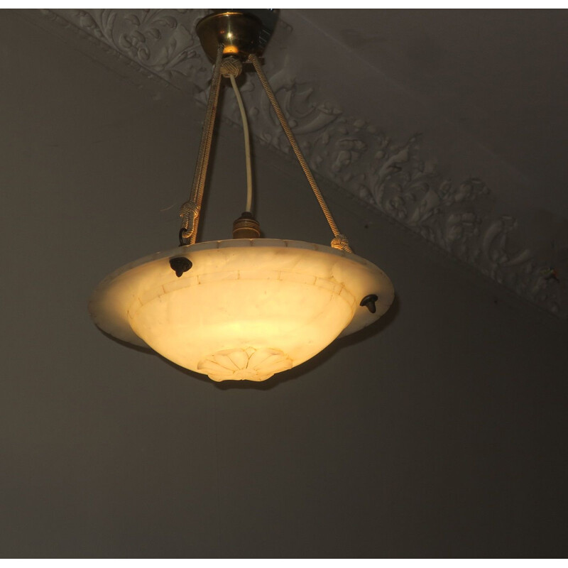 Vintage alabaster pendant lamp