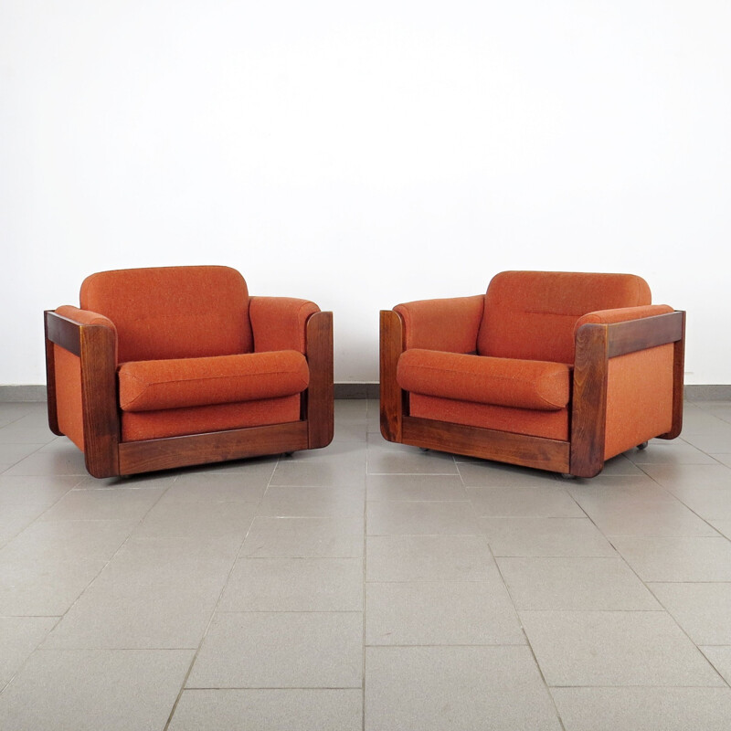 Pair of vintage armchairs Czechoslovakia 1970