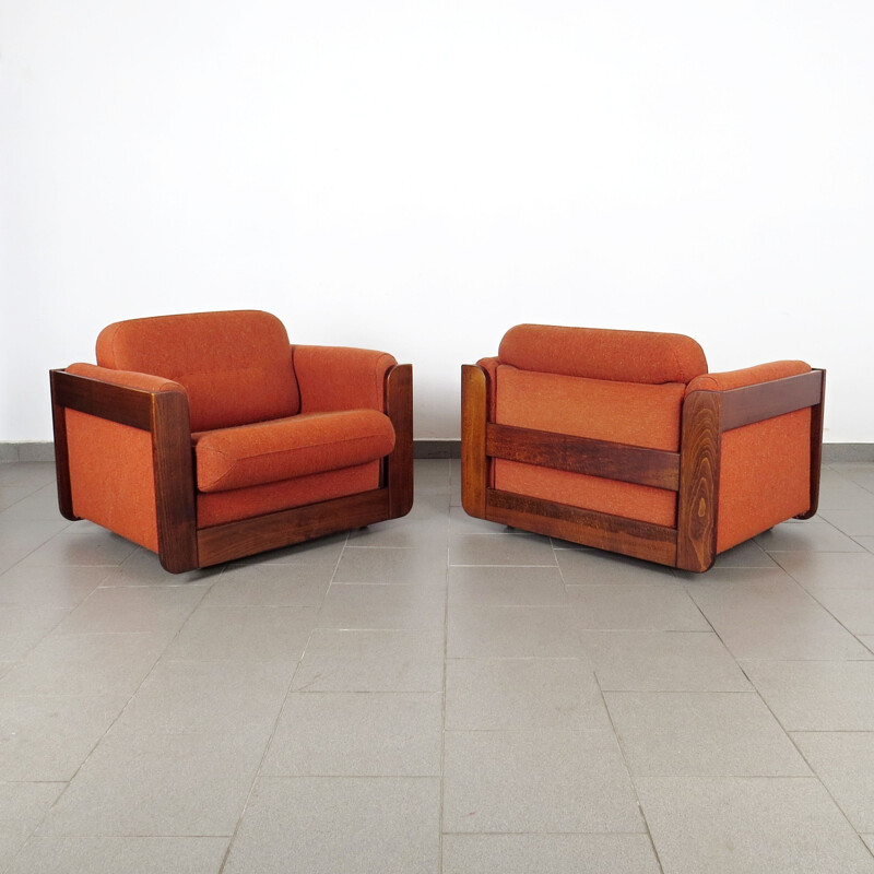 Pair of vintage armchairs Czechoslovakia 1970