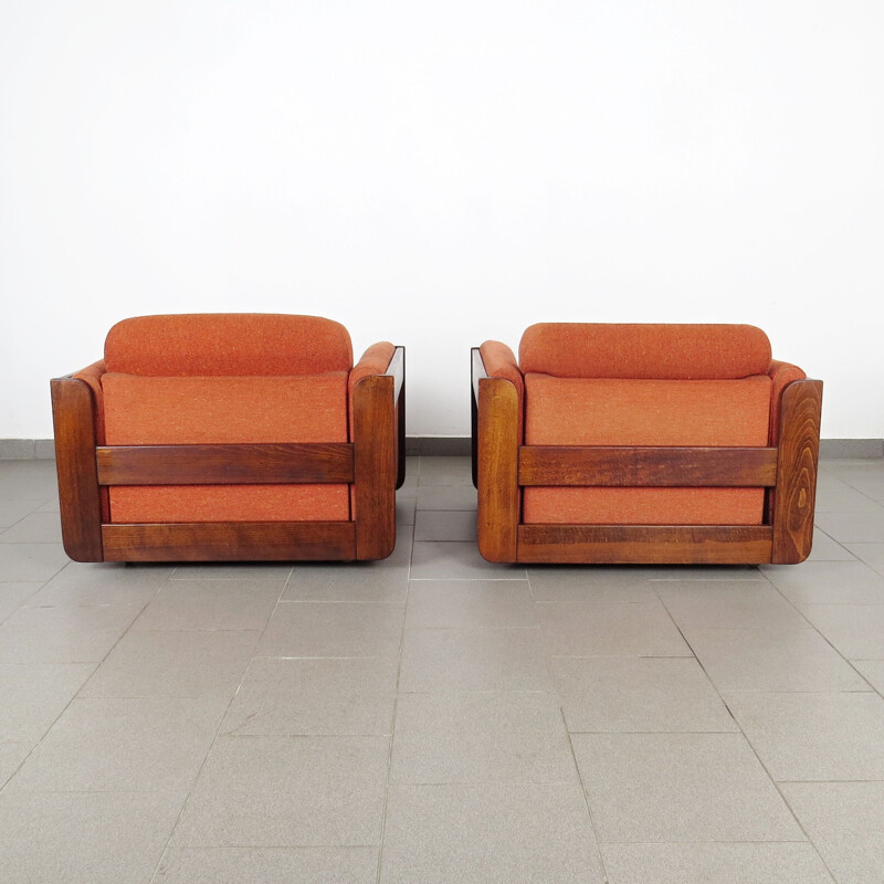 Pair of vintage armchairs Czechoslovakia 1970