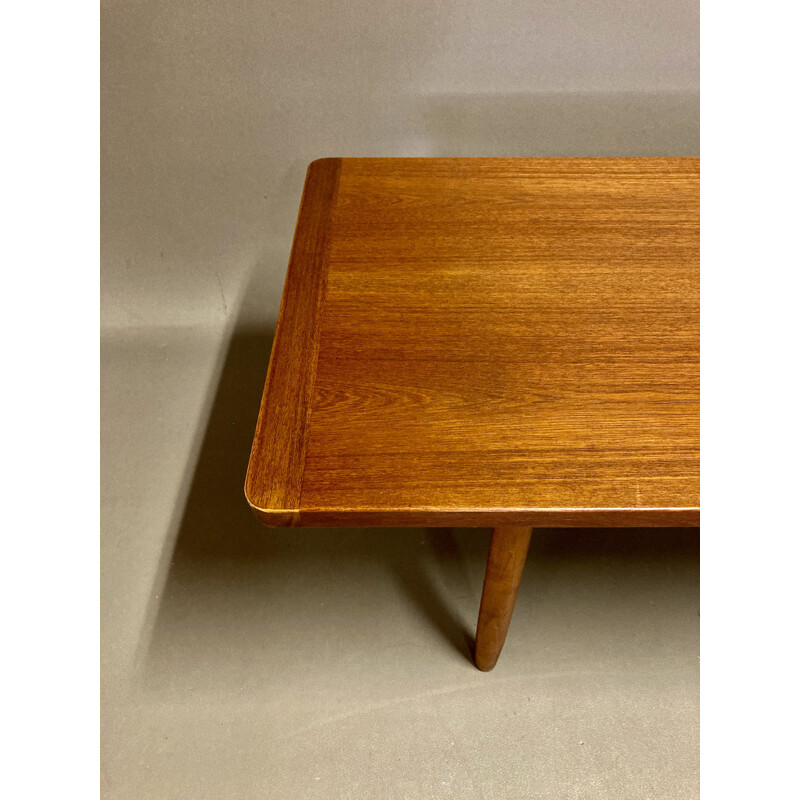 Table basse vintage en teck scandinave 1960