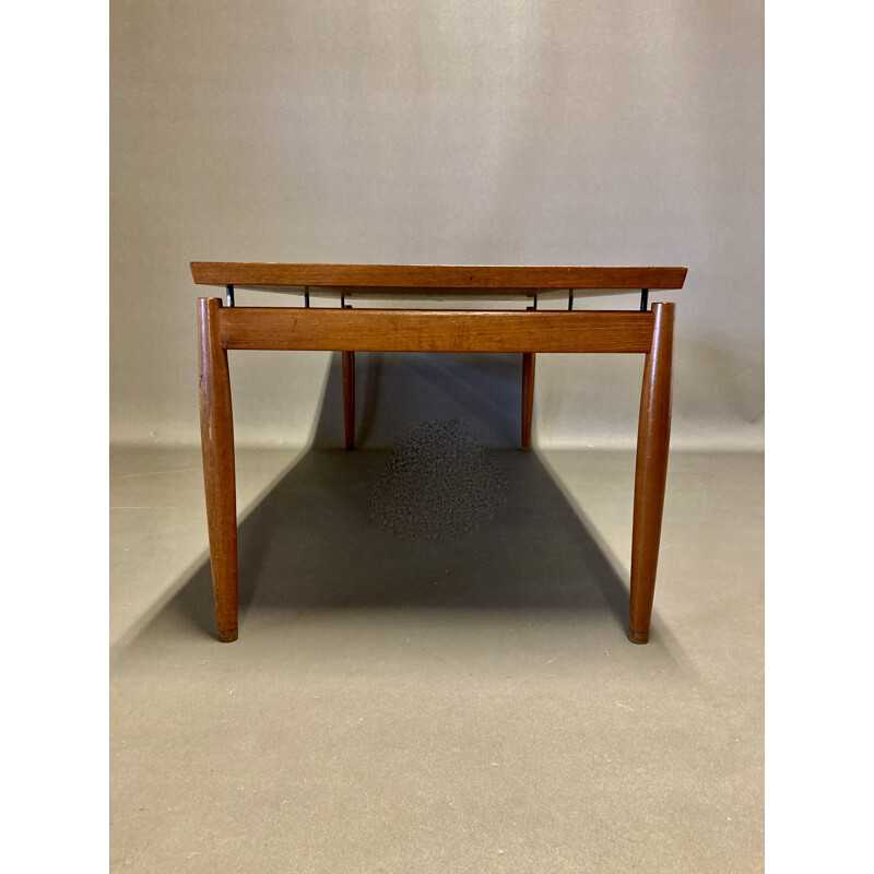 Vintage teak coffee table stamped Grete Jalk for France & Son, Scandinavian 1950s