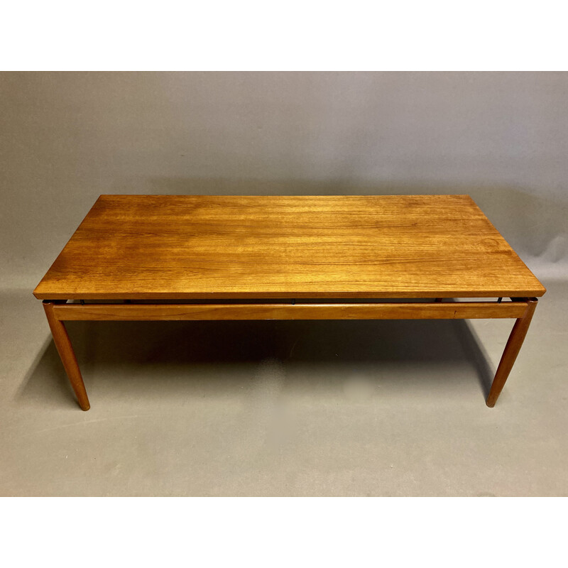 Vintage teak coffee table stamped Grete Jalk for France & Son, Scandinavian 1950s