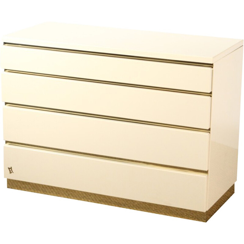 Romeo chest of drawers lacquered in white, Jean-Claude MAHEY - 1970s