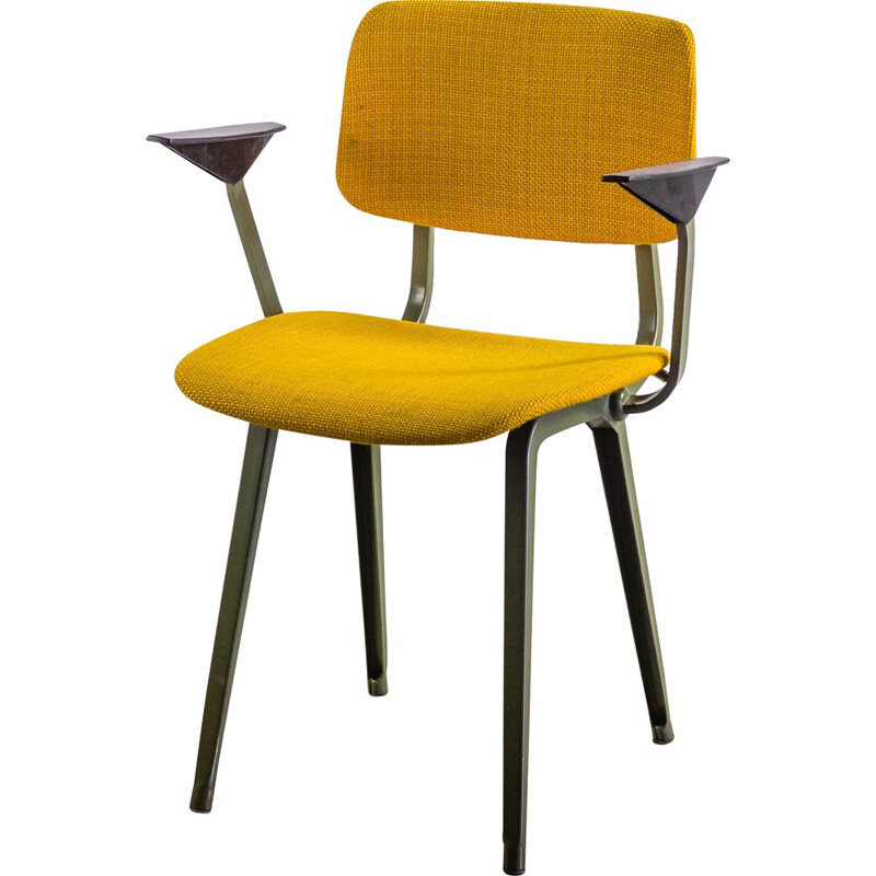 Ahrend "Revolt" chair in steel and yellow fabric, Friso KRAMER - 1960s