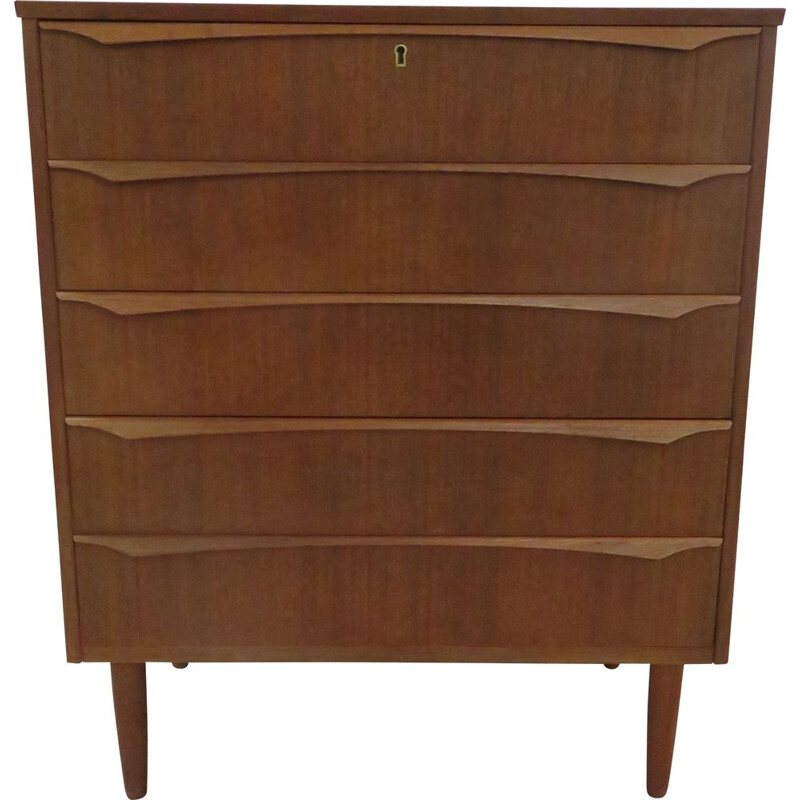 Vintage teak chest of drawers scandinavian 1960s