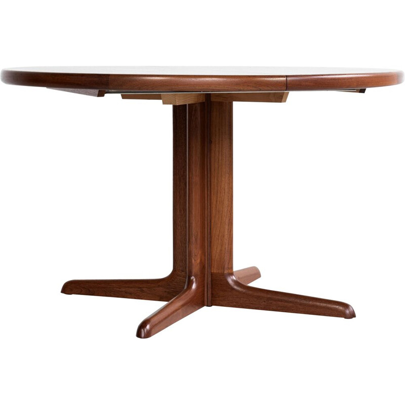 Midcentury round dining table in teak with 2 extensions by Skovby Danish 1960s